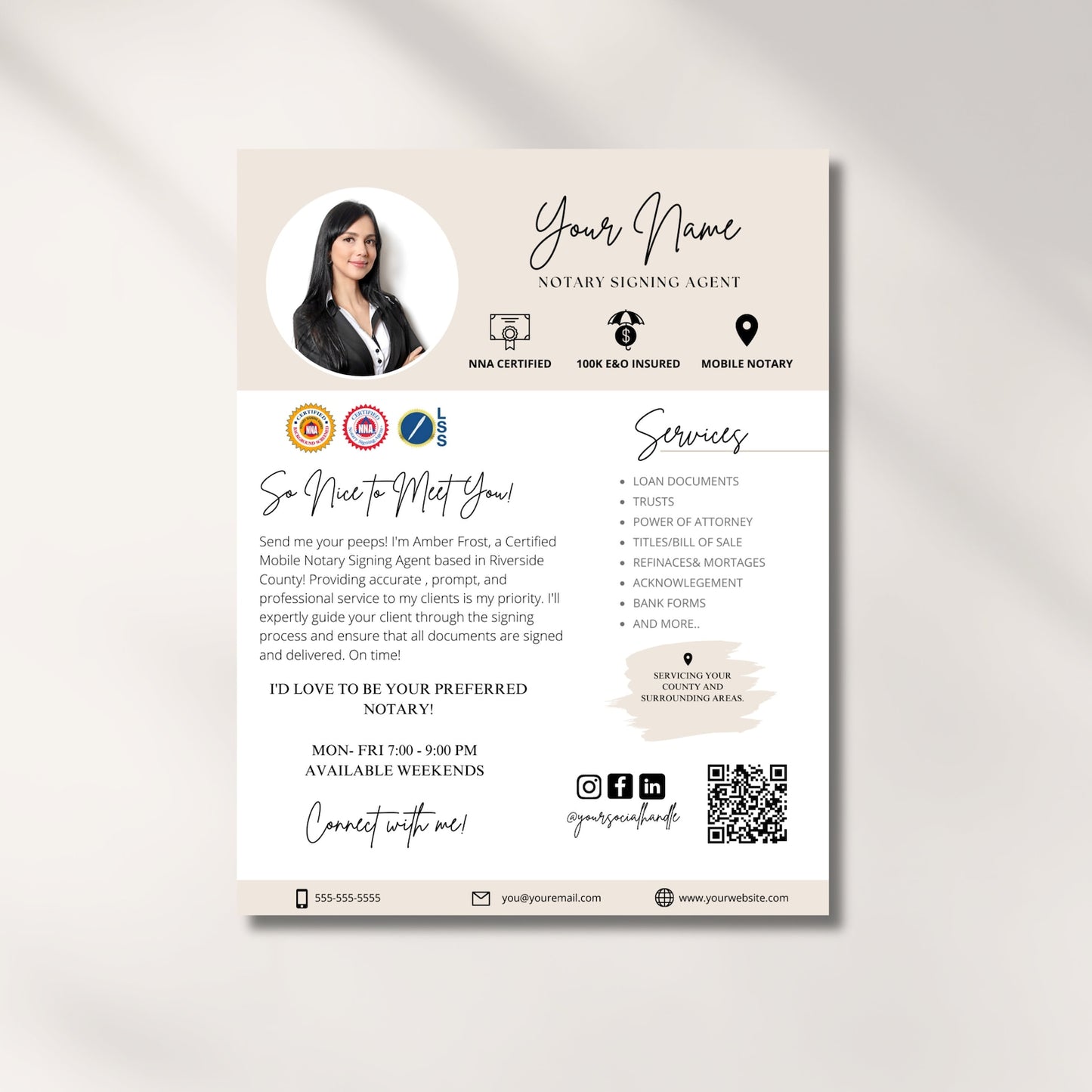 Notary Intro Flyer, Notary Marketing Flyer Template, Loan Signing Agent, Notary Flyer Design, Notary Intro Flyer, Notary