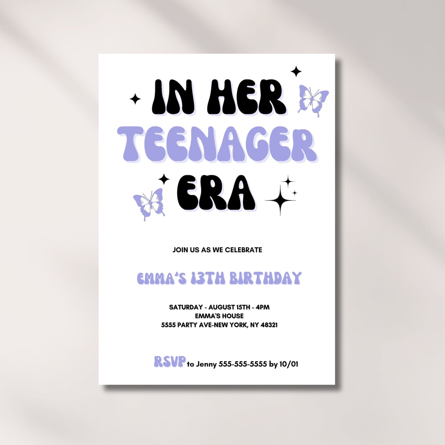 Birthday Era Invitation Template, Teenager Era, 13th Birthday Invite, In my Birthday Era, Trendy, Digital Download, Editable